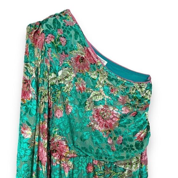 HEMANT AND NANDITA Short Dress With Tie Up Belt in Teal - Picture 3 of 11